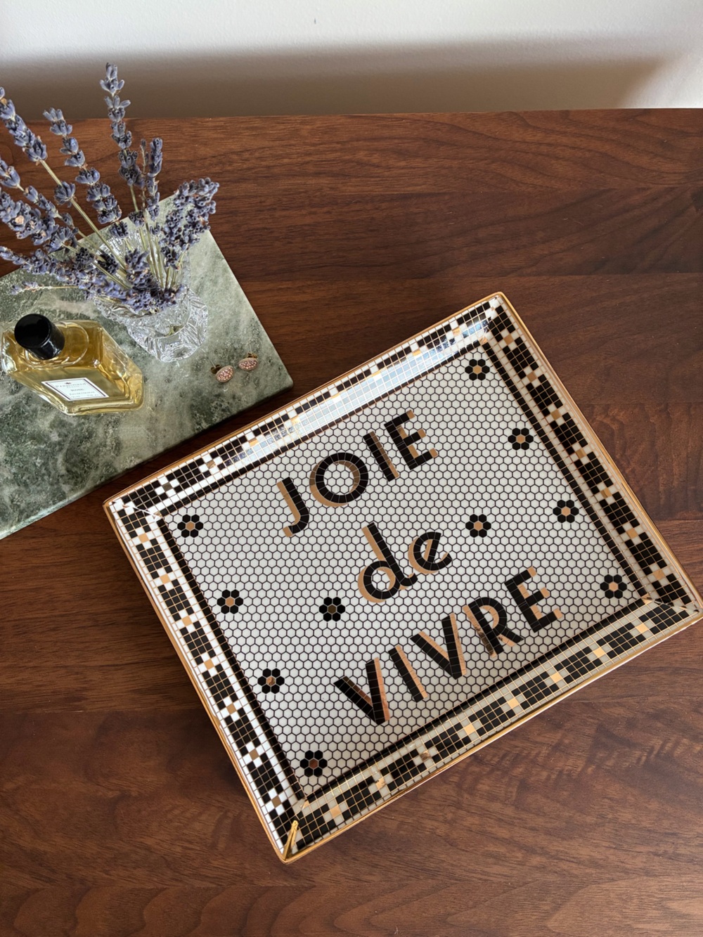 Anthropologie "Joie de Vivre" Bistro Tray | Mosaic Tile Print